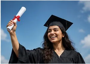 Graduate celebrating career success