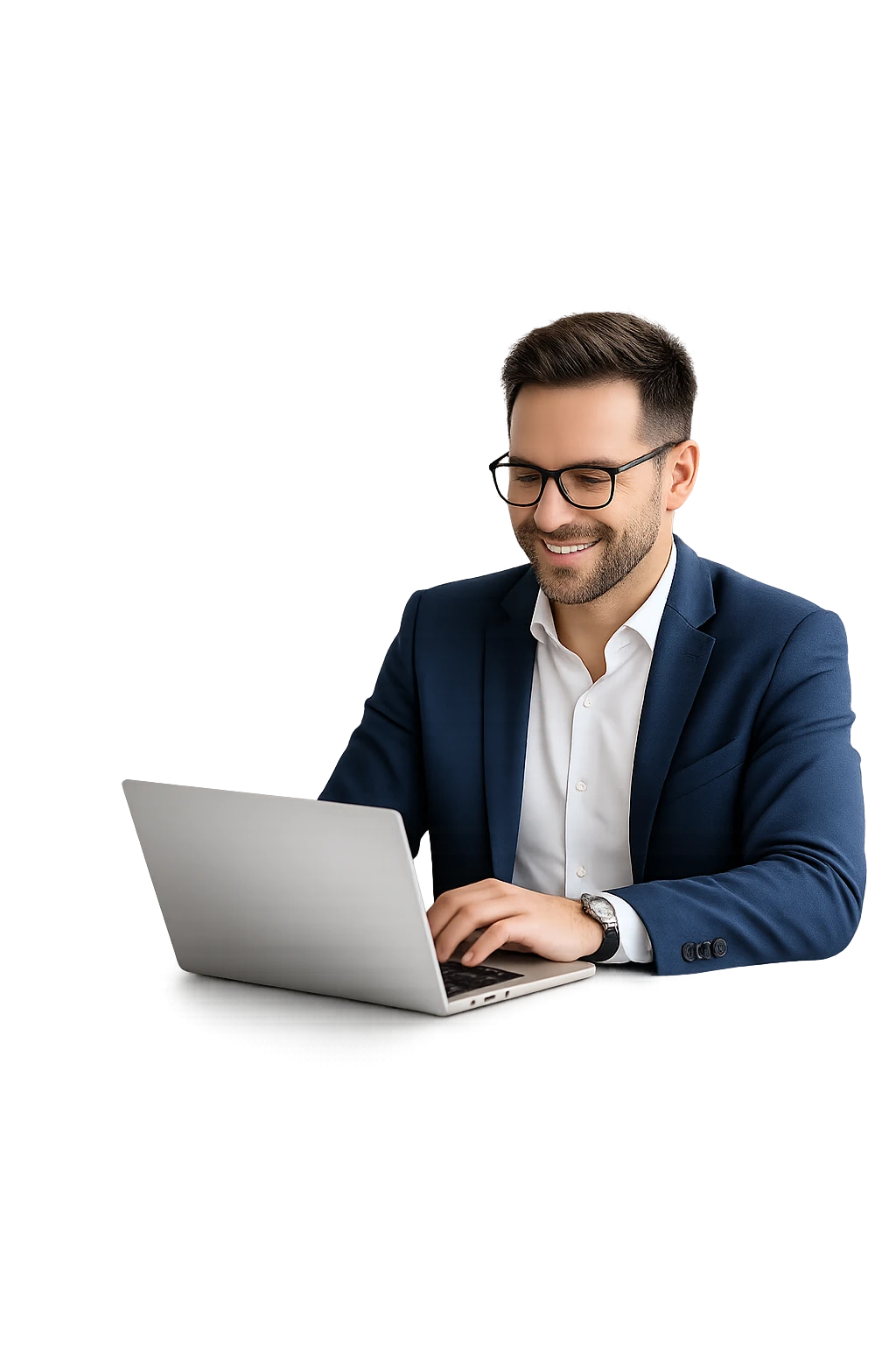 Employer reviewing hiring dashboard on laptop